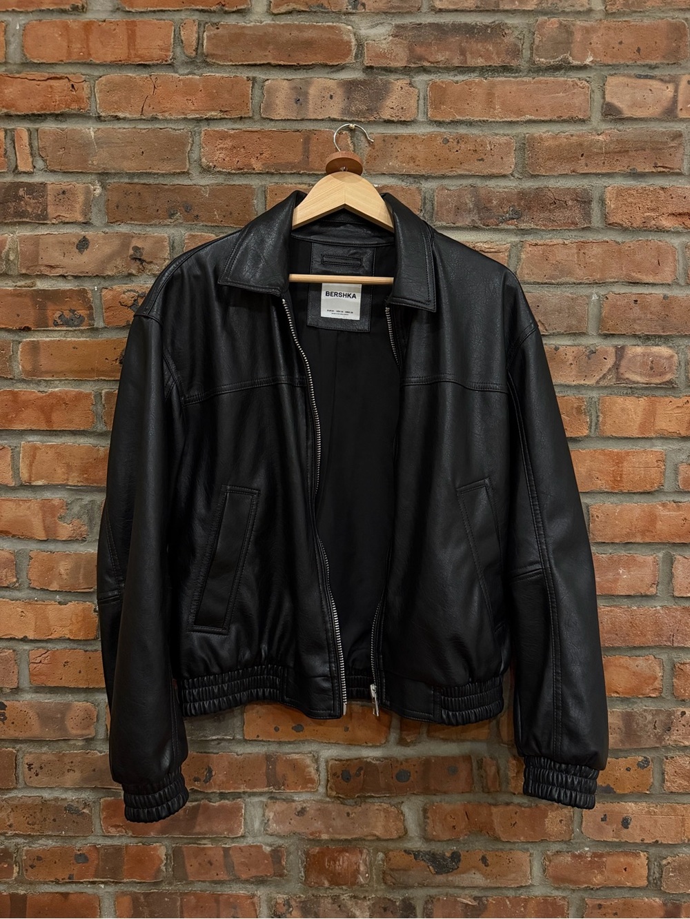 New Bershka Leather Bomber Jacket